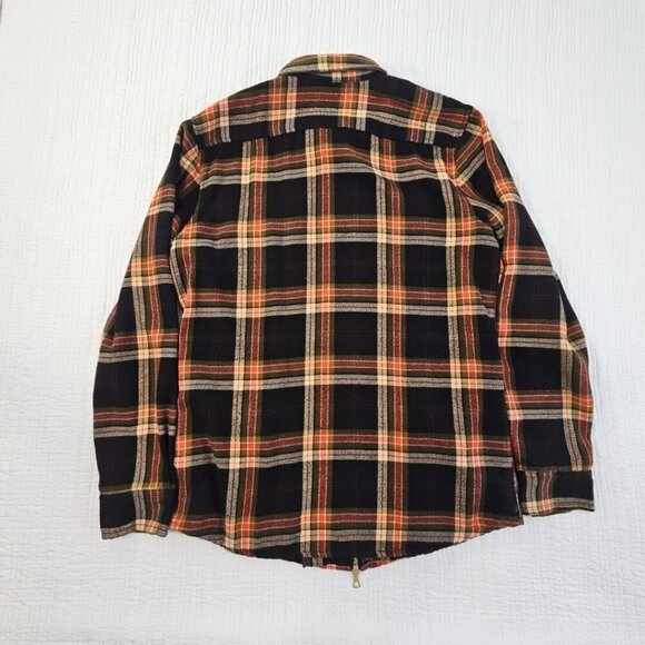 Forever 21 Man Full Zip Shacket Men's S Plaid Black Brown Long Sleeve EUC LN - Picture 10 of 15